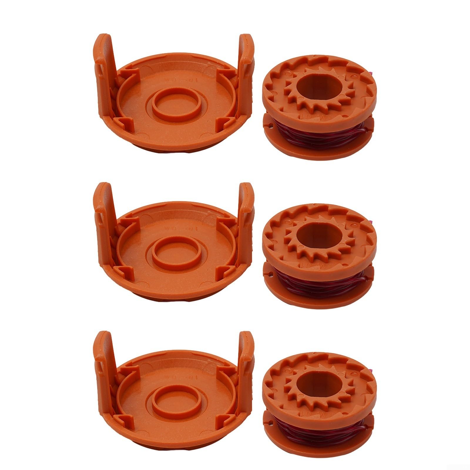 Spool&Cover For WORX WG150E WG151E WG154E WA0010 WA6531 WG160 Grass Trimmer Spool Replacement Parts, Strimmer Wire Replacement Spool and Line(3 Set)
