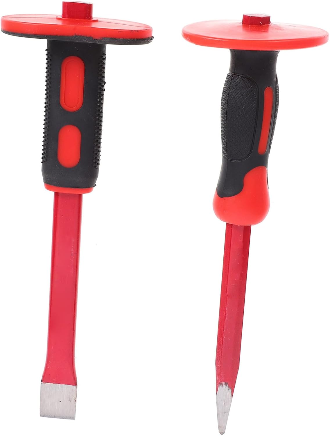 1Set Heavy Duty Concrete Breaker Chisel Set Masonry Tool with Ergonomic Grip Hand Guards for Metalworking Rock Brick and Concrete Splitting