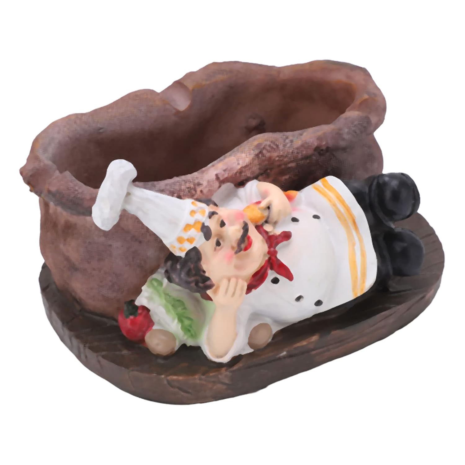 Chef Statue Decor, Chef Statue Kitchen Decor with Storage Basket for