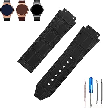 Big Bang Leather 25mm Watch Bands Replacement Fit for Hublot Big Bang 19mm*25mm*22mm Watch Strap Wirstband Bracelet For Men and Womenwithout metal buckle