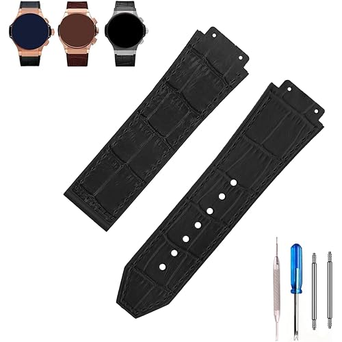 Big Bang Leather 25mm Watch Bands Replacement Fit for Hublot Big Bang 19mm*25mm*22mm Watch Strap Wirstband Bracelet For Men and Women(without metal buckle)