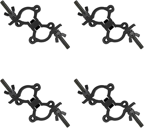 Vista 15 de Lighting Truss - Abrazaderas de acoplador giratorio para luces, abrazadera O de doble cabezal de liberación rápida, abrazadera de tubo giratorio