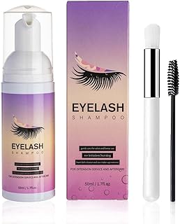 Lash Shampoo for Lash Extensions,Eyelash Extension Cleanser,Lash Cleanser for Extensions with Brushes, Eyelash Extension Shampoo for Eyelashes Extension Remover, Salon & Home Use,50ML