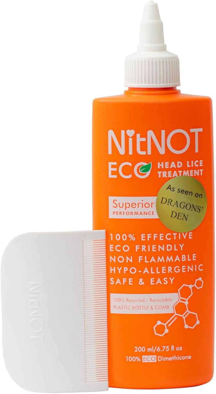 NitNOT Champú contra piojos, extrafuerte, 200 ml, adecuado para niños y adultos