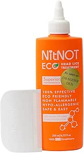 NitNOT Kopfläuse-Behandlung - Tötet alle Kopfläuse und Eier - 200ml - Mindestens 4 Behandlungen für langes Haar - Sicher - Keine Nebenwirkungen - Einfache Anwendung - Keine Gerüche