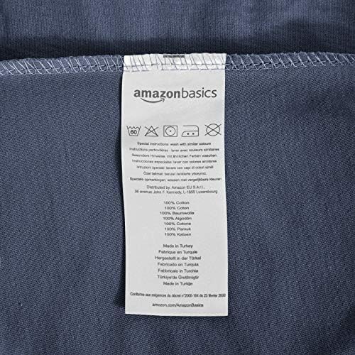 Amazon Basics Jersey Fitted Sheet, Navy Blue - 200 x 200 cm
