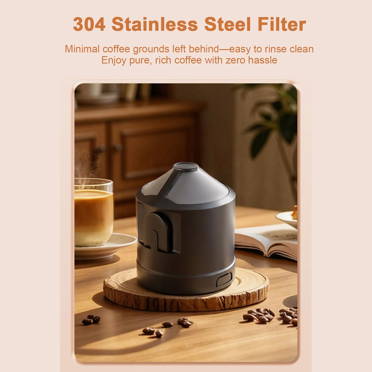 Yosoo Portable Electric Coffee Grinder and Brewer with Stainless Steel Filter, Travel Coffee Grinder Cup, Rechargeable Battery, 350ml Capacity, for Home, Office, and (2566 English Version)
