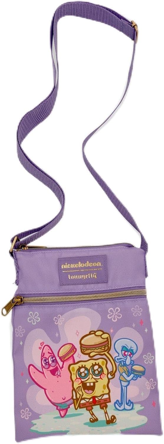 Loungefly SpongeBob SquarePants Trio Krabby Patty Passport Crossbody Bag PURPLE NONE