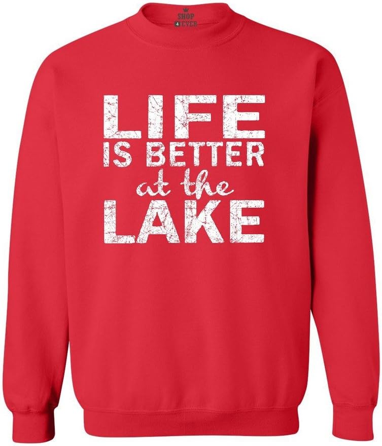shop4ever Life is Better at the Lake Crewnecks Sayings Sweatshirts image 3