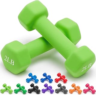 Portzon Mancuernas de peso, 10 opciones de colores, compatibles con juego de 2 mancuernas de neopreno, 1-15 libras, antideslizantes, no ruedan, forma hexagonal