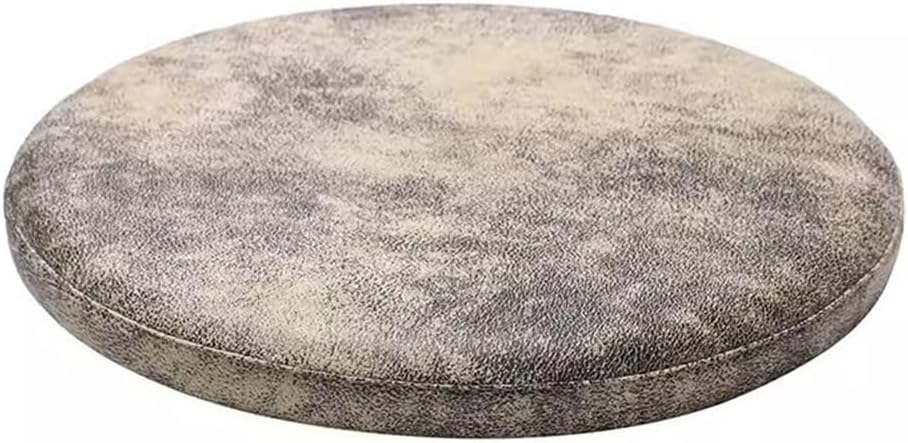 30cm/35cm/40cm/45cm Waterproof Round Seat Cushion, Memory Foam Dining Chair Pad, Imitation Leather Chair Cushion Round Stool Pad with Removable Zip Design(Color:Khaki Gray,Size:40 * 40cm)