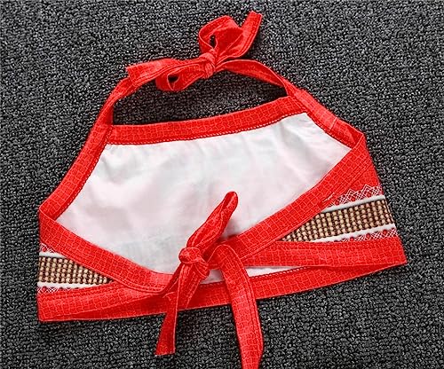 Lito Angels Baby Toddler Girls 2 Pieces Princess Tankini Swimwear Swimsuit Swim Skirt Bathing Suits with Accessories, Red4