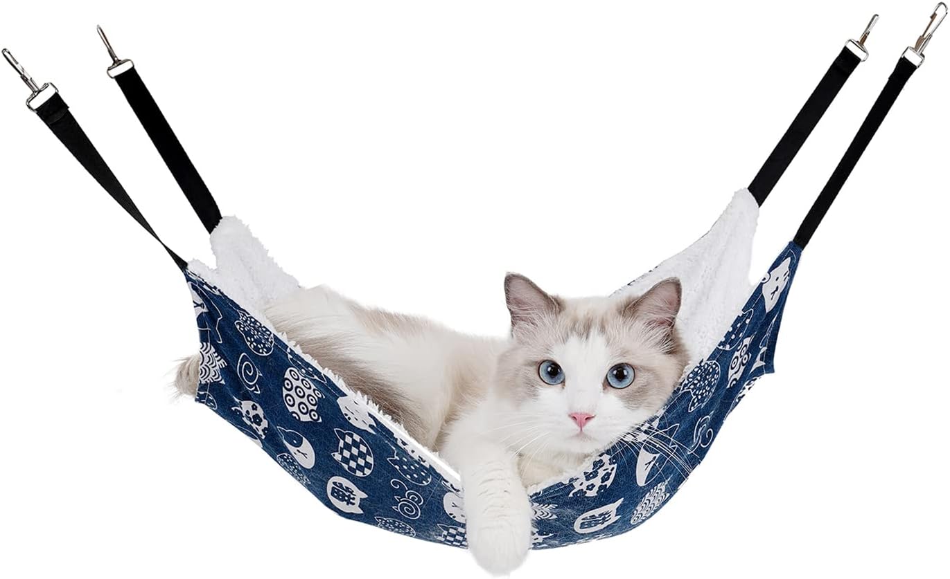 ComfzHaus Cat Bed Hammock Cage Window Perch Hanging Space Saving Stuff Accessories for Indoor Cat Ferret Guinea Pig Puppy Small Pets…