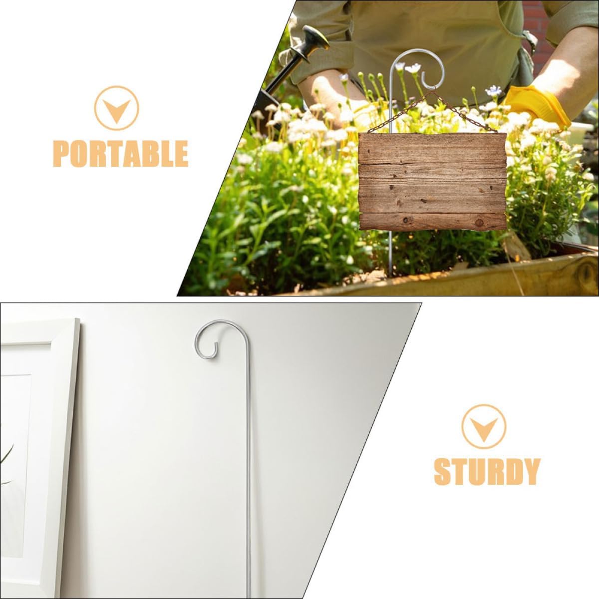 15pcs Metal Shepherd Hooks Garden Stakes for Hanging Plants Lanterns and Yard Signs Outdoor Pot Hangers Sturdy 3.0x300mm Plant Label Holders for Garden Décor