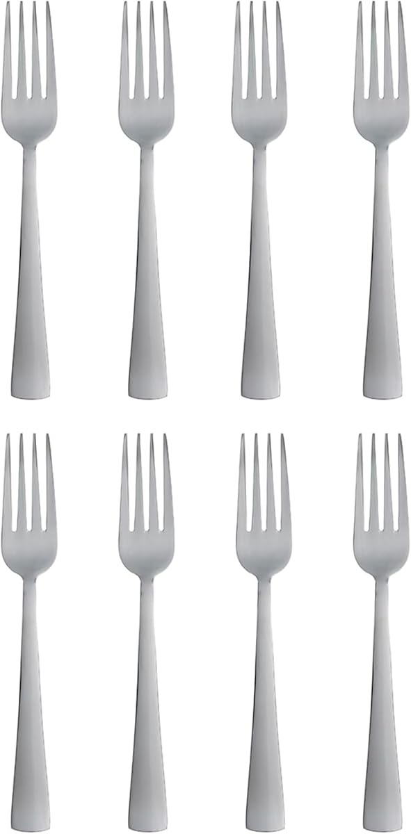 Oneida Zinc Everyday Flatware Dinner Forks, Set of 8, 18/0 Stainless Steel, Silverware Set, 1.4 x 3.75 x 8.5 inches