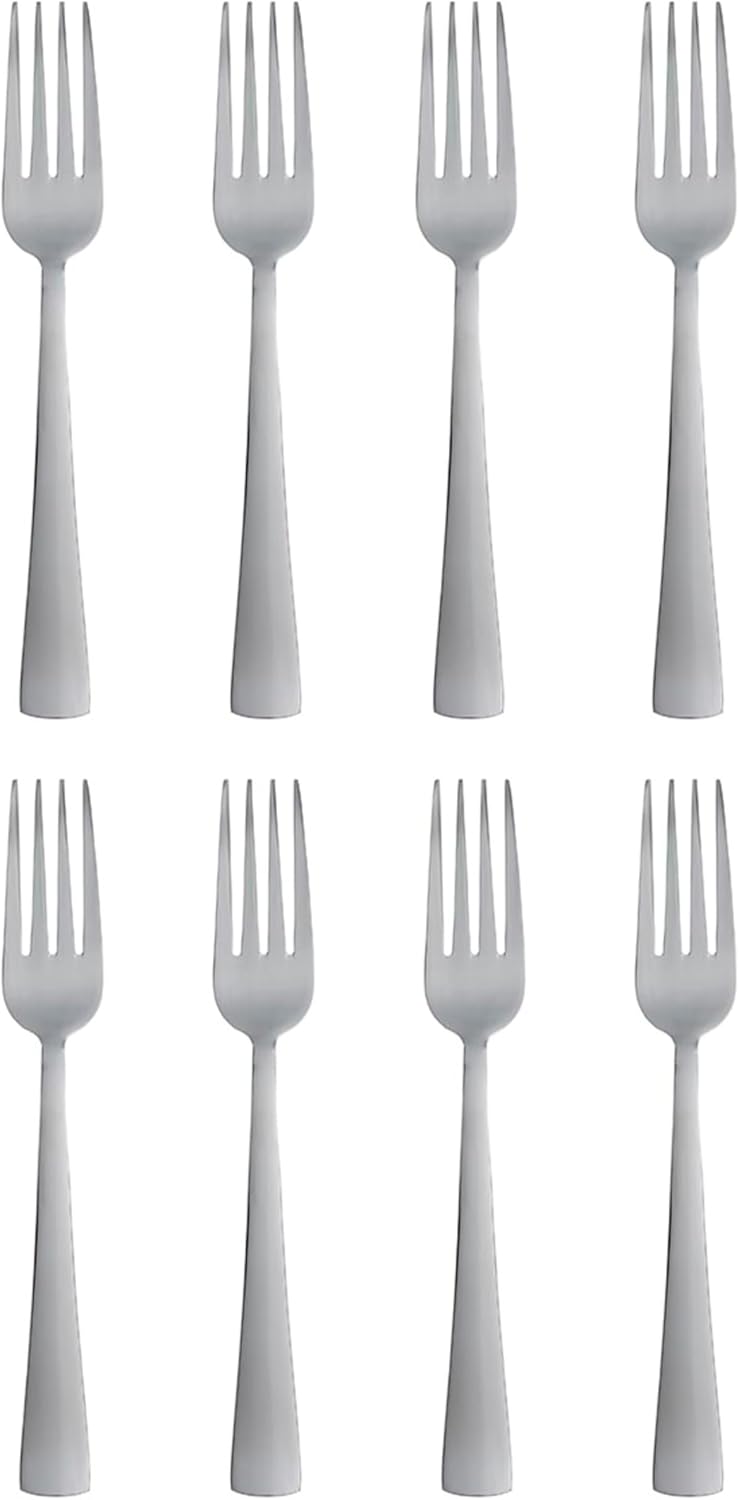 Product image of Oneida Zinc Everyday Flatware Dinner Forks, Set of 8, 18/0 Stainless Steel, Silverware Set, 1.4 x 3.75 x 8.5 inches