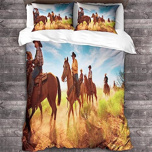 Parure de lit cowboy en microfibre premium avec housse de couette robuste pour ado