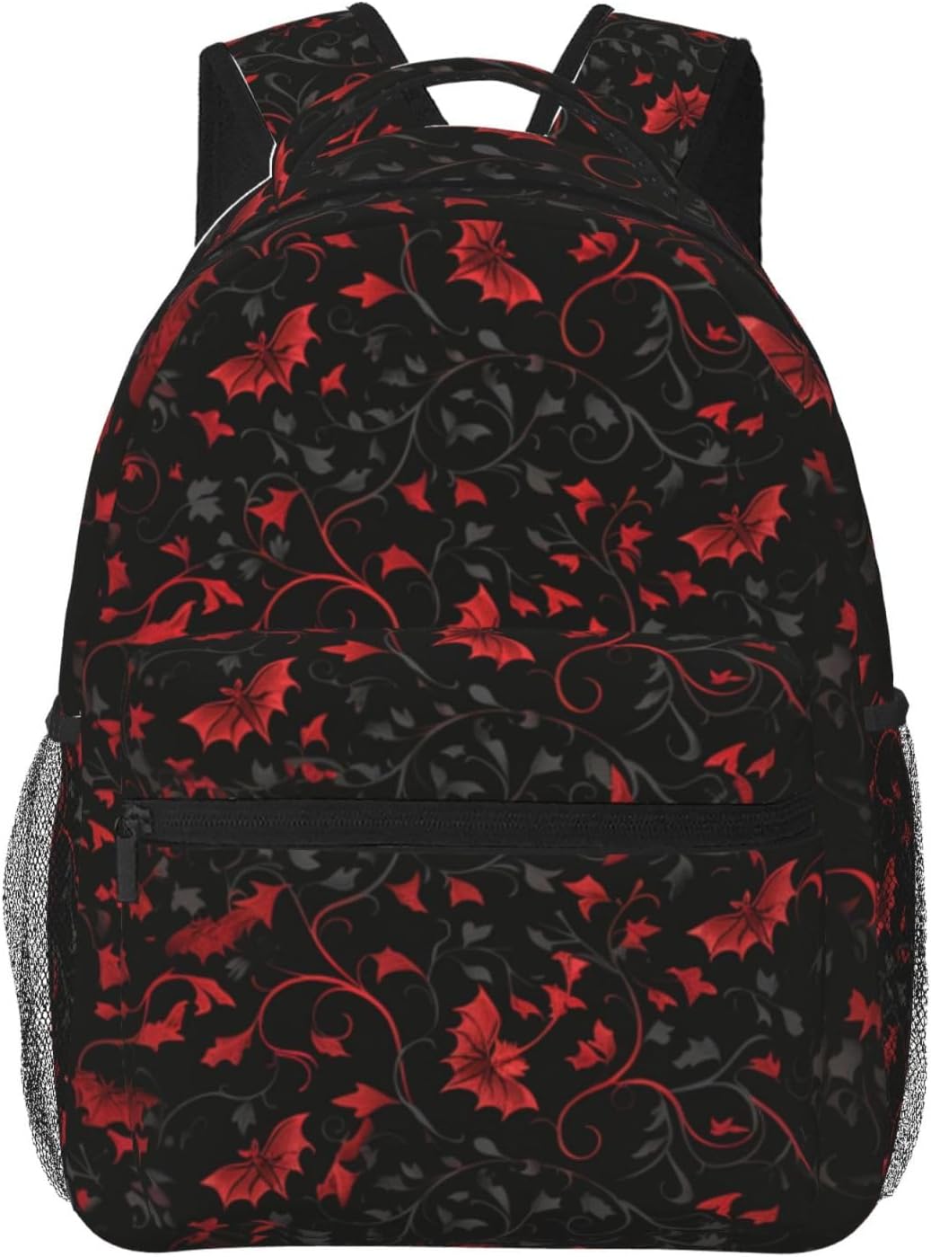Red Bat Backpack, Travel Backpacks Laptop Rucksack for Women, School Bookbag for Kids Girls Boys Teens, Gothic Bat Back Pack Accessories Bag for Work, Ideal Gifts for Goth Lovers