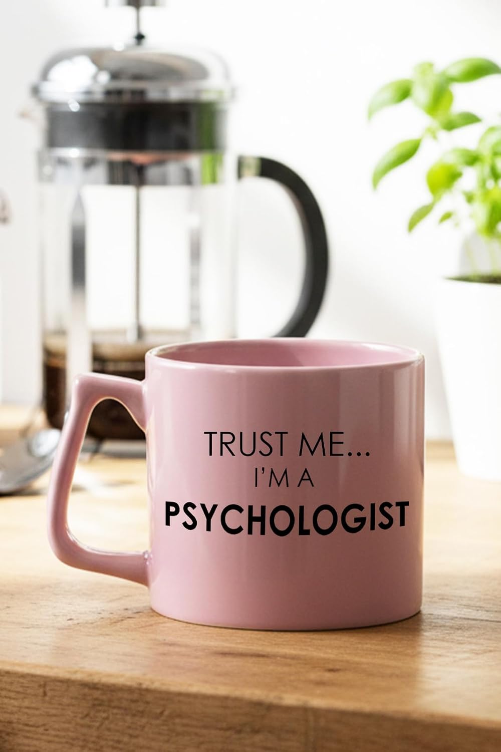 Trust Me I'm A Psychologist Baskılı Psikolog Hediyelik D Kulplu Pembe Kupa Bardak, QBPLK1329