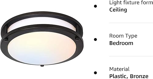 Miniatura 32 de hykolity Lámpara de techo LED de montaje empotrado de 10 pulgadas, 17 W, 1100 lm, 2700 K/3000 K/3500 K/4000 K/5000 K, luces de techo ajustables