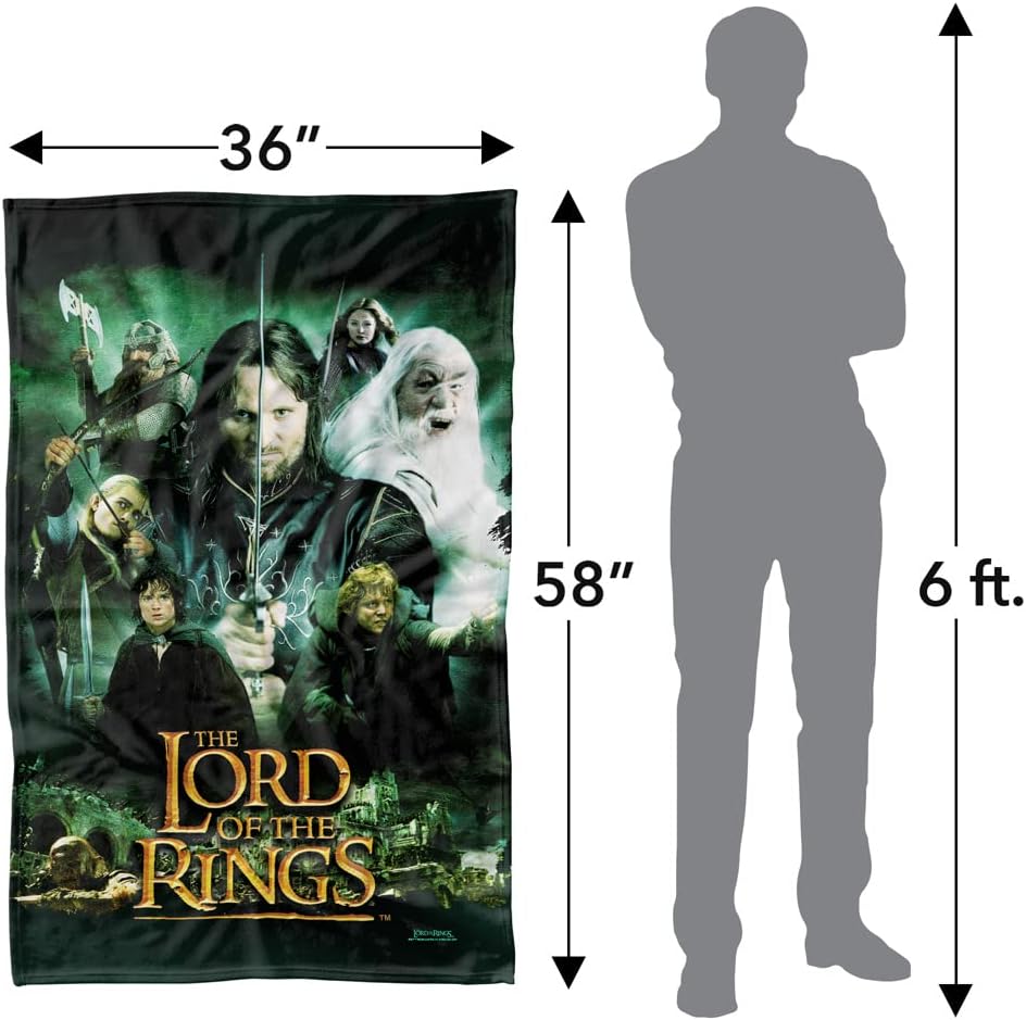 LOGOVISION The Lord of The Rings Blanket, 36"x58" Hero Group Fleece Blanket