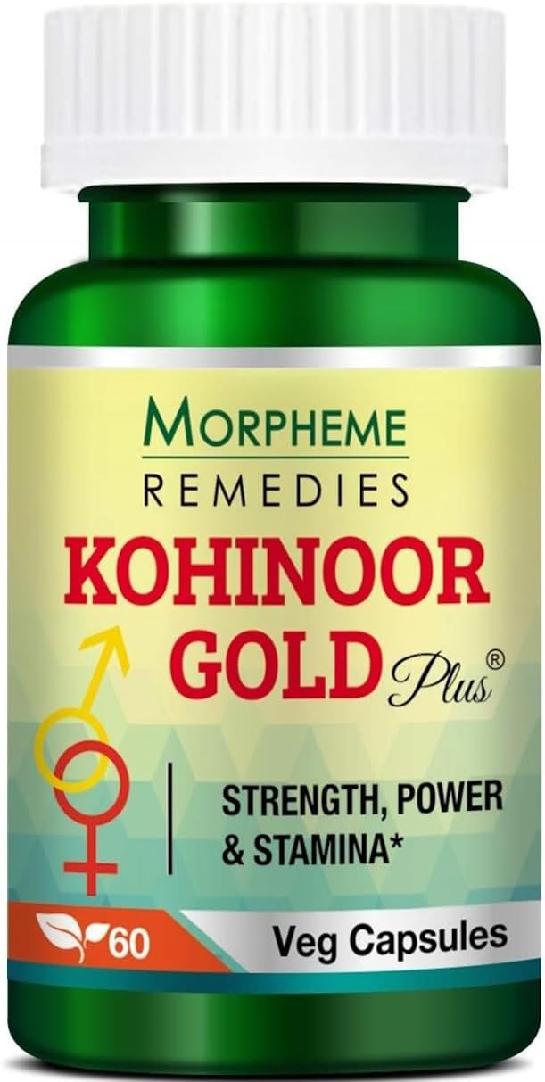 Morpheme Remedies Kohinoor Gold Plus (With Shilajit, Ashwagandha, Safed Musli, Mucuna, Tribulus) – 60 Veg Capsules