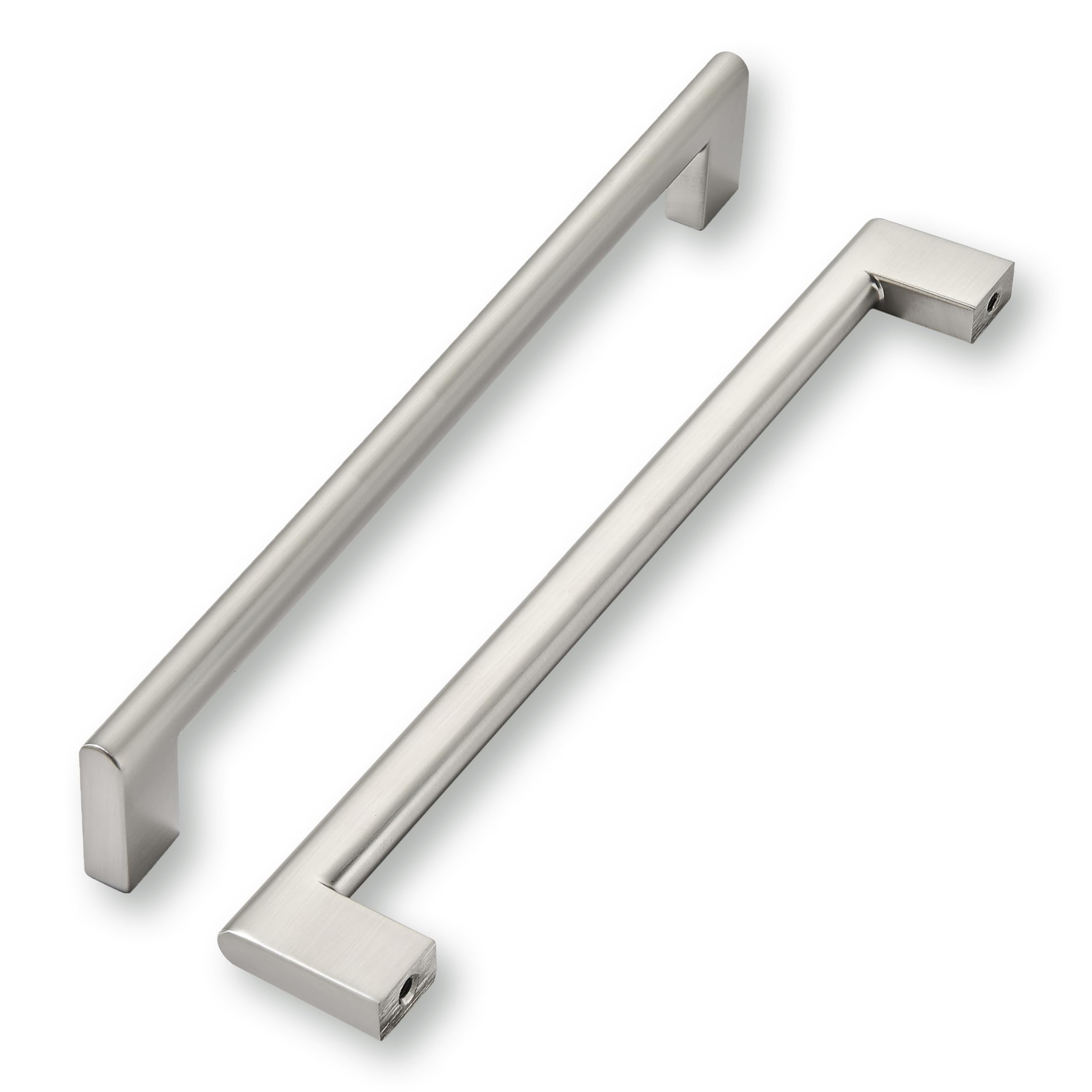 khtumeware 8 Inch Hole Center 6 Pack,Brushed Nickel Cabinet Pulls Heavy Duty Solid Satin Nickel Kitchen Drawer Handle Antique Cabinet Hardware for