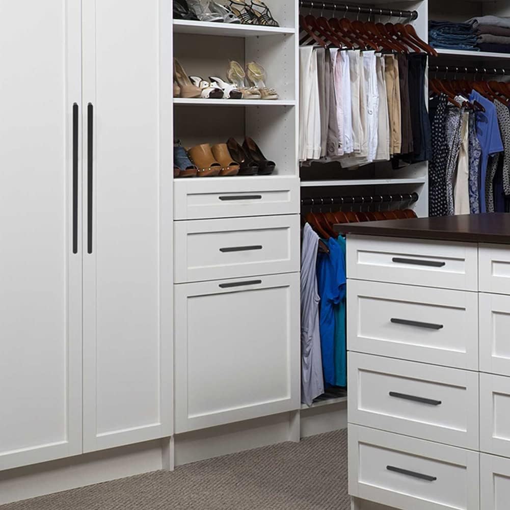 D Handle,Door Cupboard Knobs,Furniture Drawer Pulls,Invisible Kitchen Handles Hidden Cabinet Handle 2 Pcs Aluminum Modern Door Handle Drawer Knobs with Screws Wardrobe Handles for Drawers,Bathroom,Bla