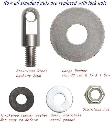 Miniatura 9 de Kit de herramientas de bloqueo de acero para latas de munición de 50 unidades, grasa 50, 30 cales, 0.787in, 1.575in de metal