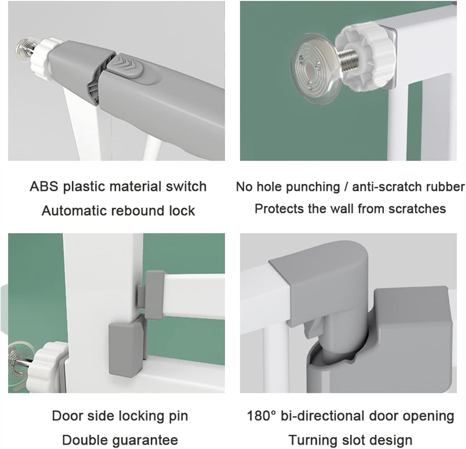 Stair Doors for Dogs, Doors for Children of 78 cm/103 cm Height, Safety Doors for Pets with Automatic Closing of 90°, for Interior Hallways and Stairs ( Colour : H 78 cm, Size : 76