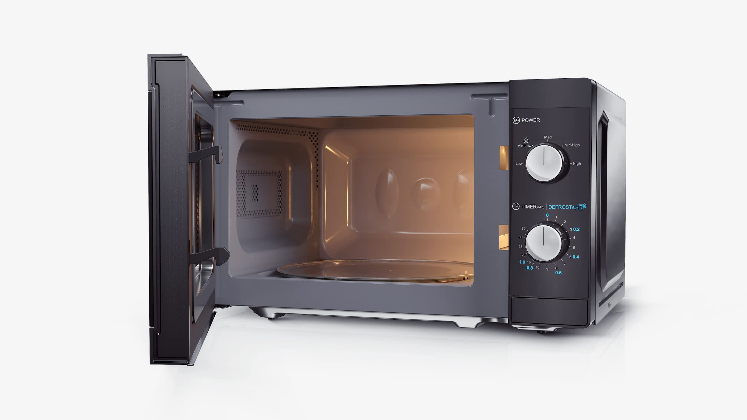 SHARP MS01E Mikrowelle (Mikrowelle: 800W, 5 Leistungsstufen, Auftaufunktion, Abmessungen: 440x258x344cm), schwarz