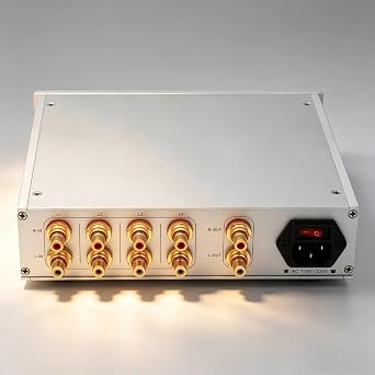 Remote Control Passive Preamplifier - 4-Way Audio Input, No-Gain, Silver