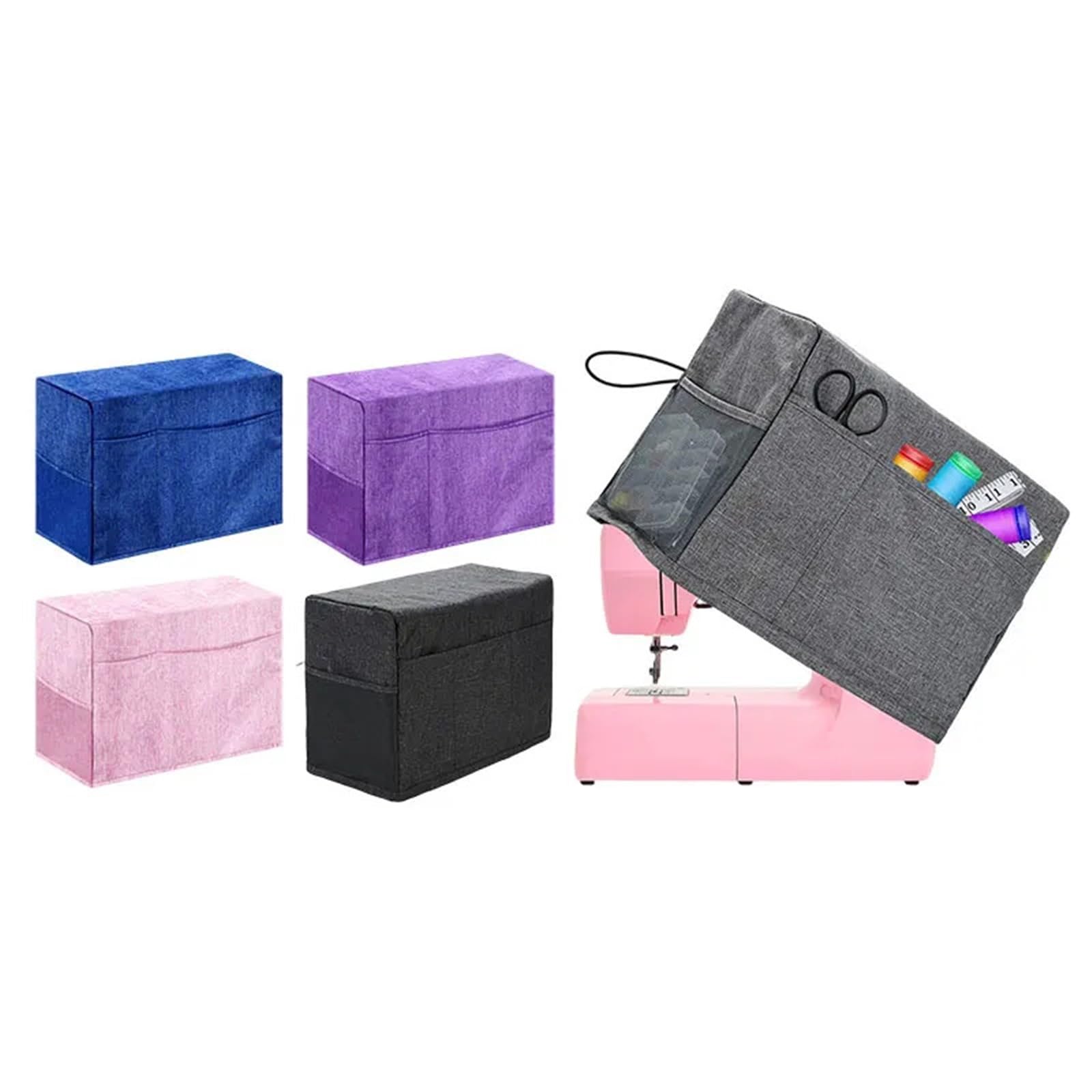 Bolsa para Máquina De Coser Funda for máquina de Coser con Bolsillos Almacenamiento Universal for Tejer Tijeras prensatelas Protector for doméstica(Purple)