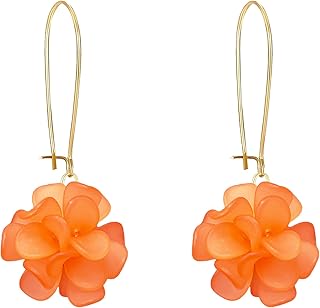 Boho Flower Cluster Ball Dangle Drop Earrings for Women Statement Resin Floral Earrings Vacation Party Jewelry Gift