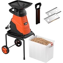 MAXLANDER 15-Amp Electric Wood Chipper Shredder with 1.78-Inch Branch Capacity, 50L Collection Bin, 151 Mulching Reduction, Corded Yard Shredder for Branches, Twigs & Garden Debris