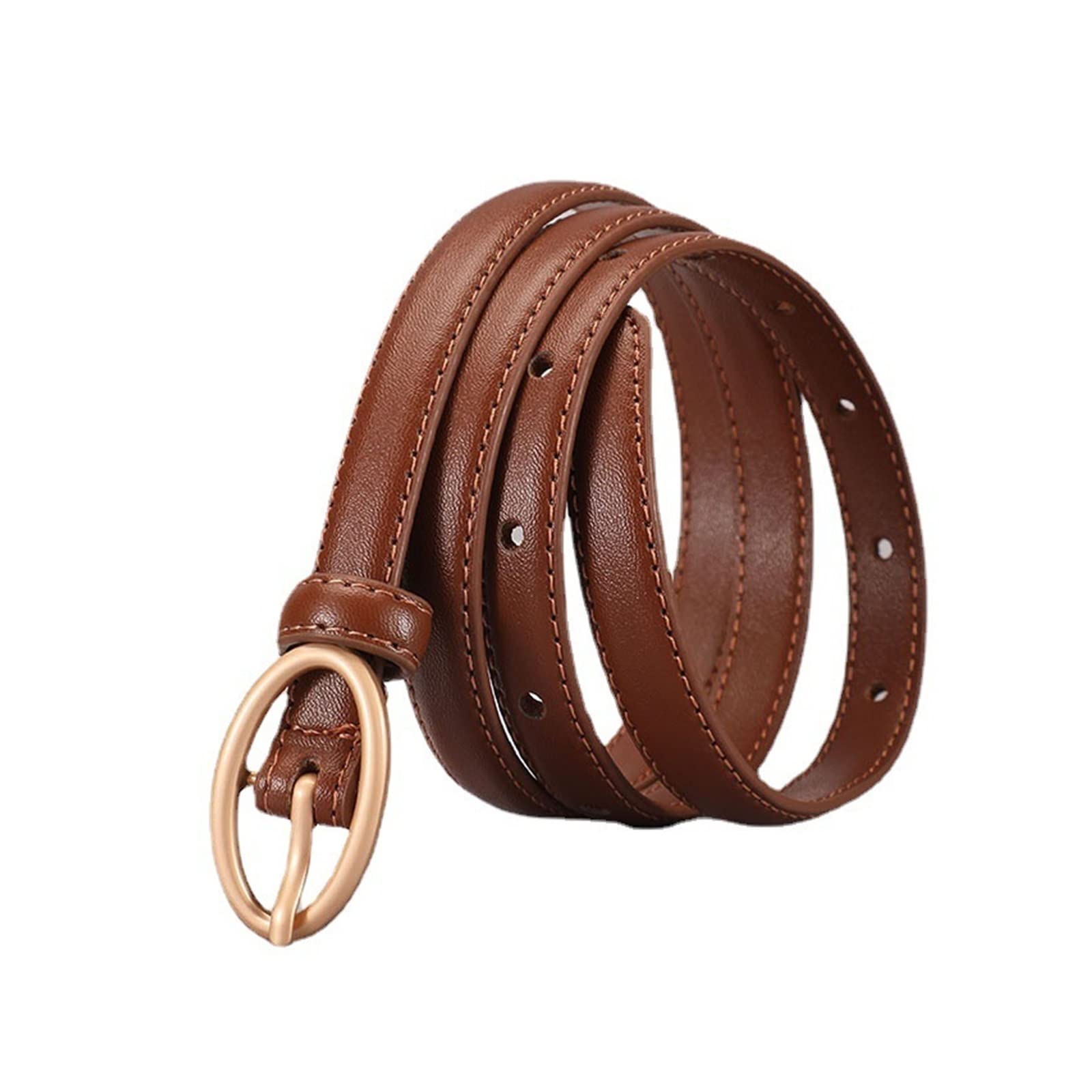 Amazon.com: Small Genuine Leather Belt For Women Golden  display picture 1