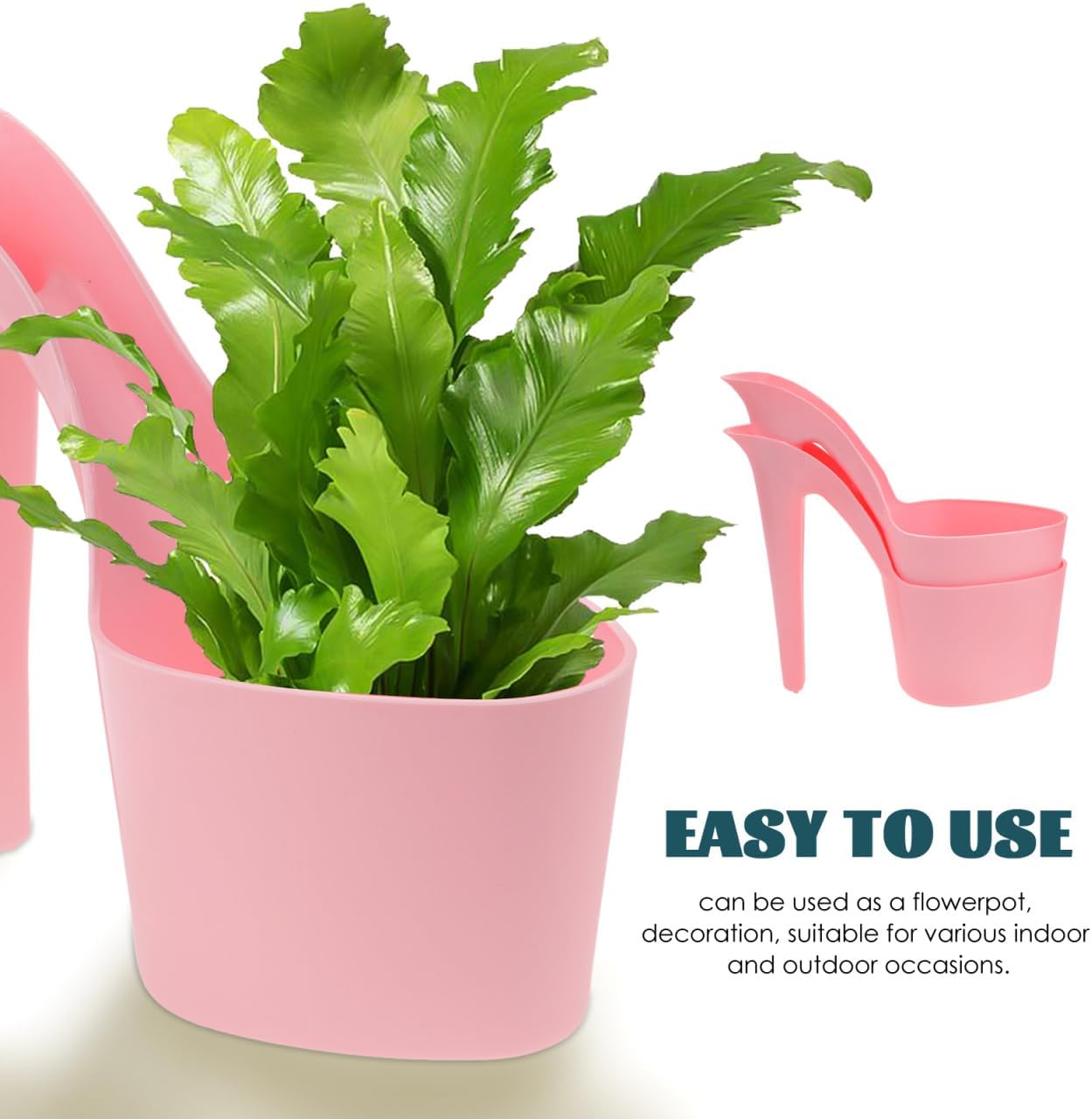 Totority High Heel Flower Pots 2pcs for Indoor Outdoor Use, Decorative Stylish Plant Holders for Home, Garden, Balcony – Durable Waterproof Plastic, Unique Artistic Design, for Plant