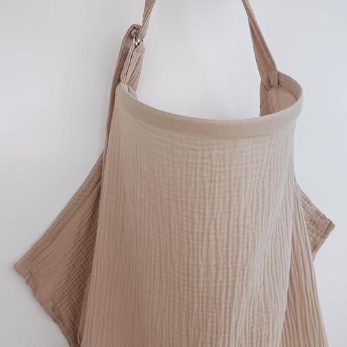 Miniatura 7 de Funda de lactancia de muselina para lactancia materna, suave y transpirable, con correa ajustable, ligera y portátil para uso al aire libre, arena