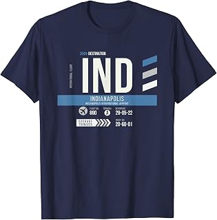 Vintage Indianapolis IND Airport Code Travel Day Retro Indy T-Shirt