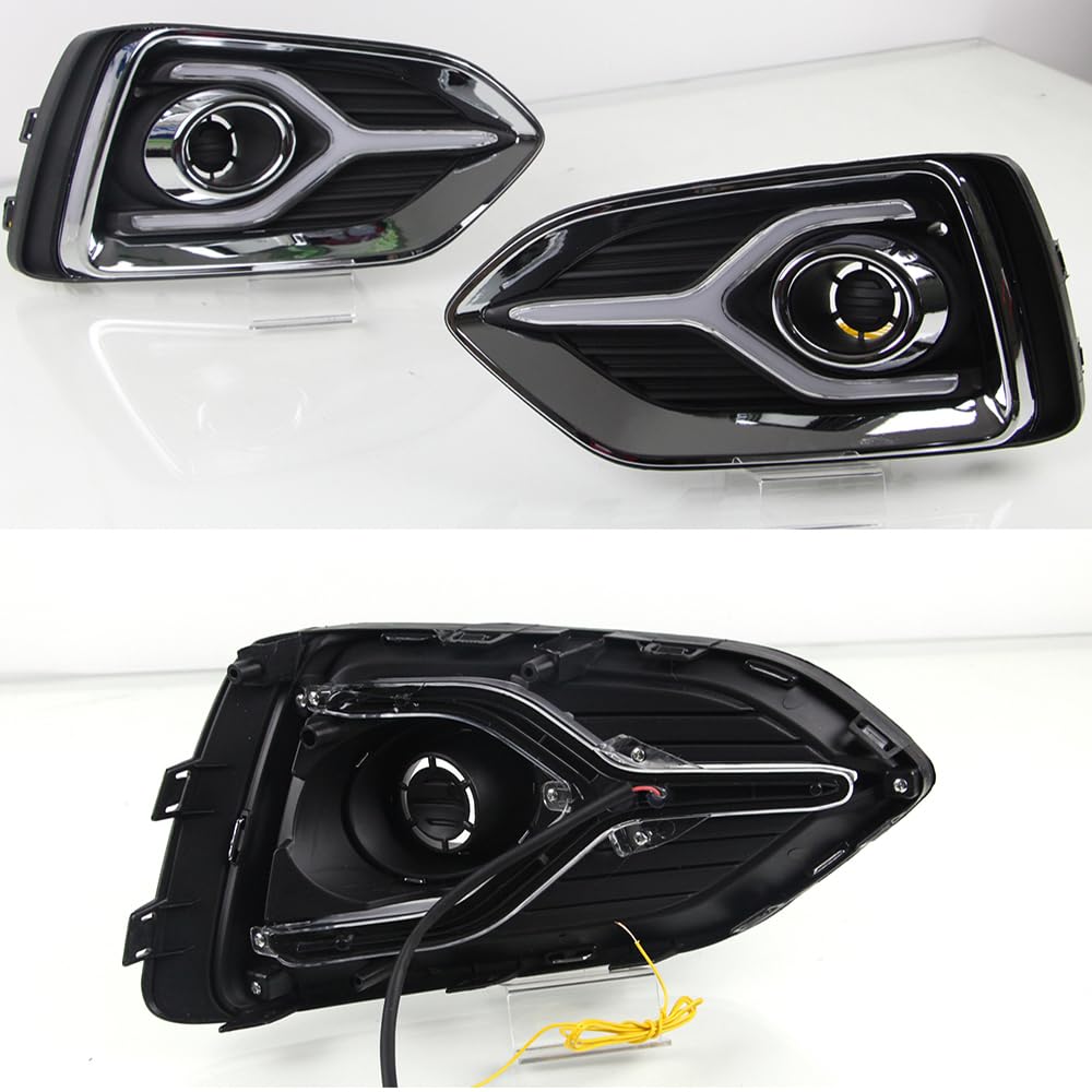 BAKUGO 2 Sztuki Samochodowe Światło Led Do Jazdy Dziennej Światło Przeciwmgielne DRL Światło Kierunkowskazu Dla Hyundai Accent 2017 2018 2019
