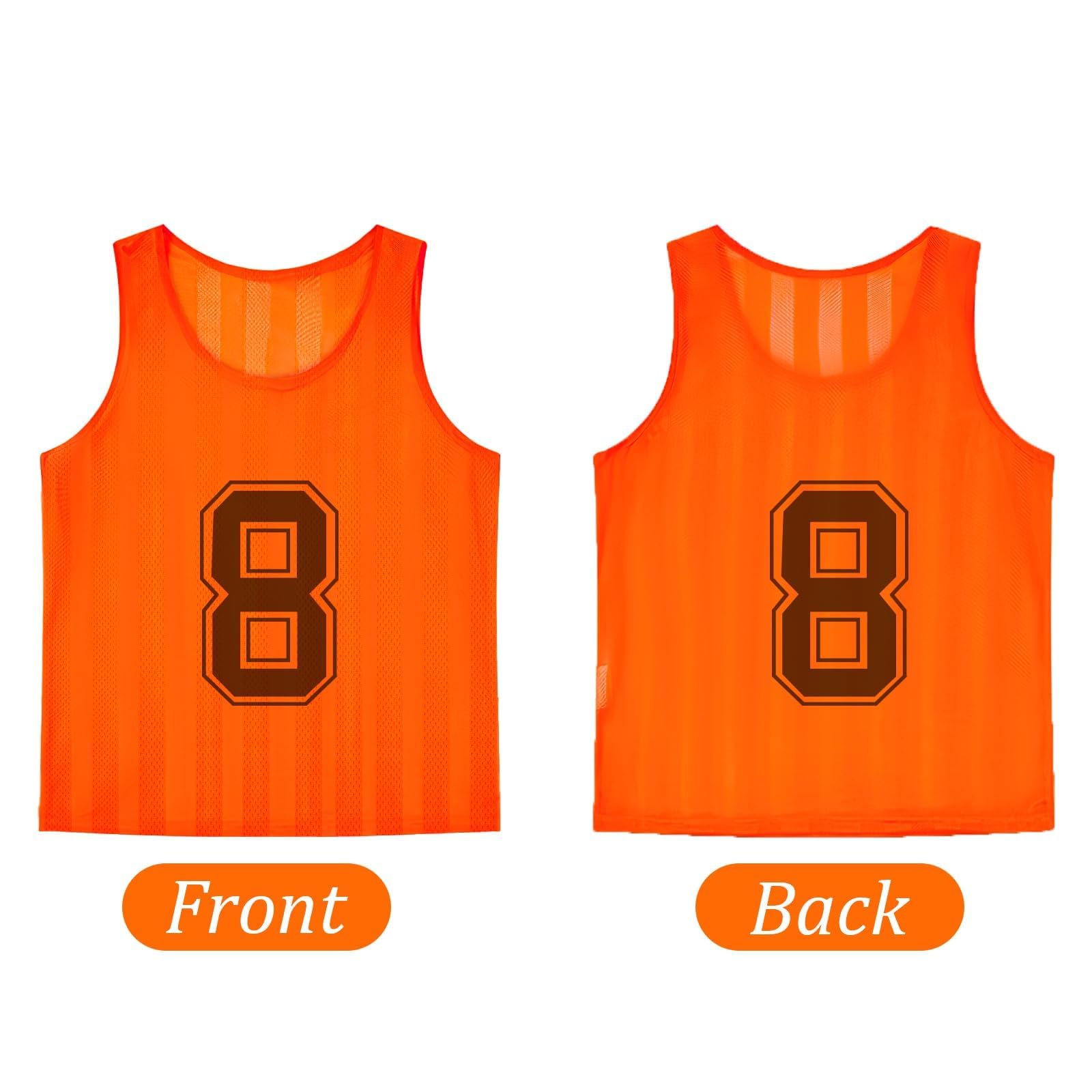 Set di 24 bavaglini numerati da calcio, da allenamento per bambini, con numeri per pallacanestro, pallavolo, hockey, sport scolastici