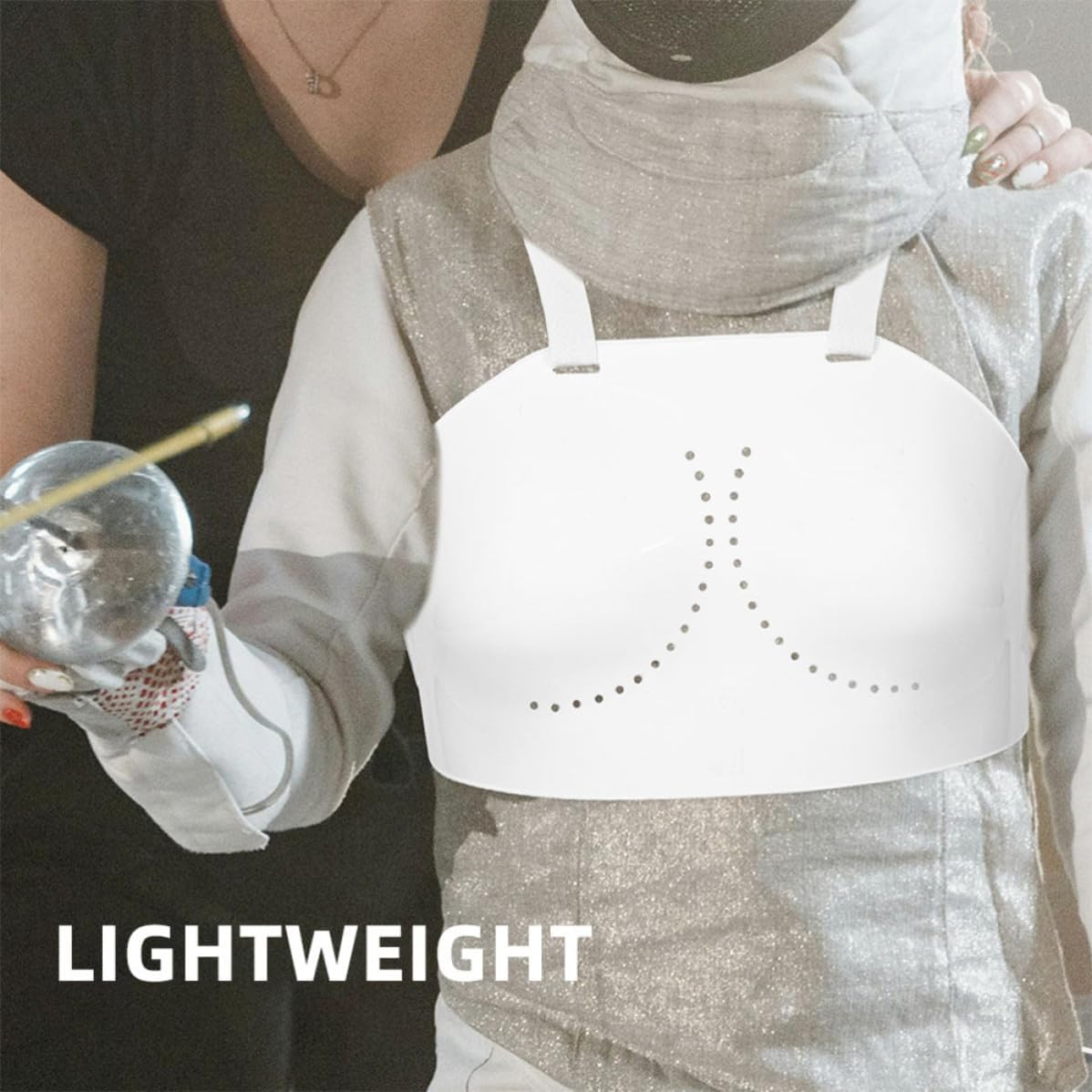 Youth Fencers Chest Protector Breast Guard Comfortable Fit PVC Material Designed for Training Environments and Sports Activities Requiring Chest Protection in White