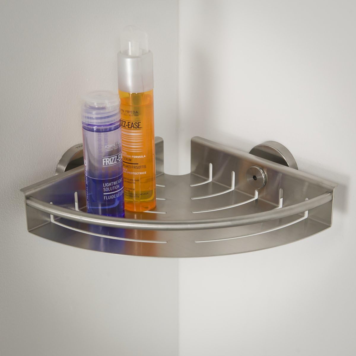 Tiger Boston Corner Shower Basket, Stainless Steel Brushed, 19.5 x 5 x 19.5 cm