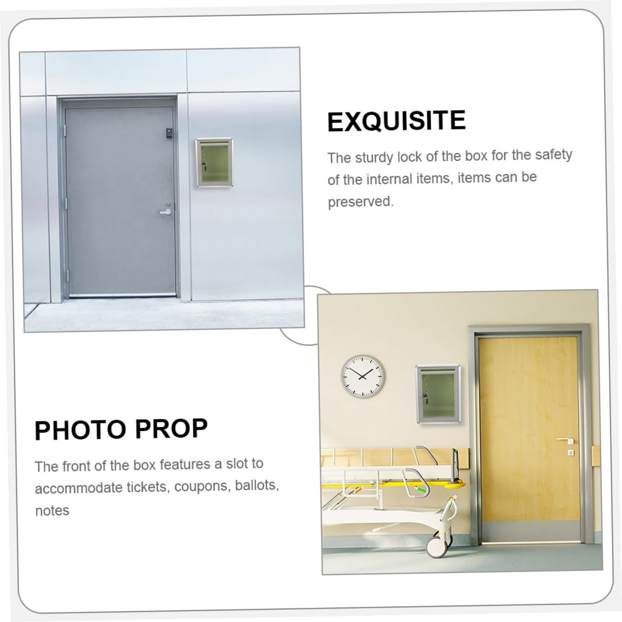 Buzón de Pared con Cerradura Transparente de Aluminio, 2 Unidades | Acrílico, Superficie Lisa, para Oficina y Exterior, Formato Compacto, Incluye Cierre de Seguridad
