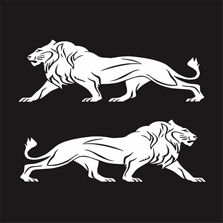 Amazon Iron1974 ライオントーテムスクラッチステッカーフードボディステッカーパーソナリティクリエイティブヘッドカバーステッカー修正車 デカール車の装飾ステッカー Color Name White 150x50cm サイン マーク 車 バイク