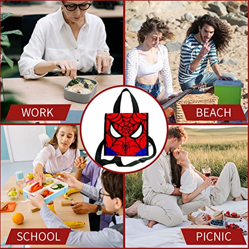 Vionhomin Spider Insulated Lunch Box With Adjustable Shoulder Strap For Kids, Women/Men, Spider Reusable Lunch Bag With Bottle Holder For Office Work Picnic Beach Workout,Keep Food Cold/Warm #TOP5