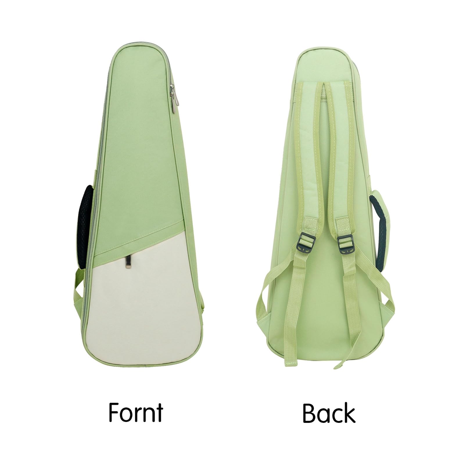 23-calowy Ukelele Ukulele Uke Torba Plecak Pokrowiec Prosta Bawełniana Gruba Wyściółka z Paskiem na ramię do Ukulele Mały Instrument Gitarowy od Cott 23 Ukelele BagUke (GREEN)