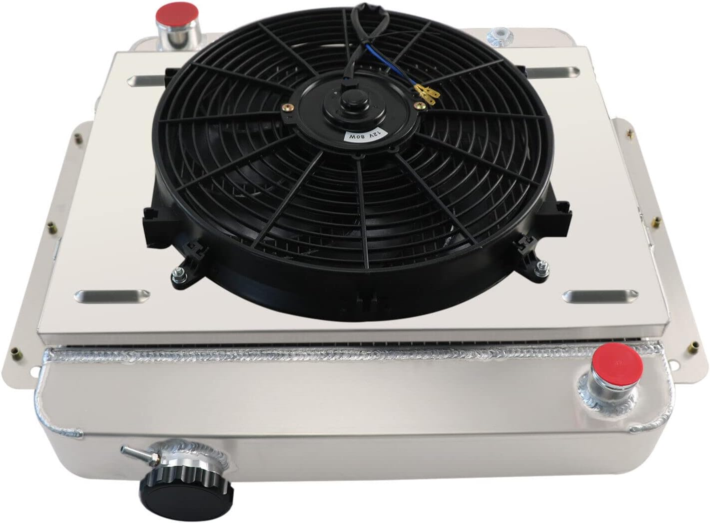 High Performance 4 Row Radiator For 1962-1967 1966 Chevrolet Chevy II Nova Base Nova SS L6 V8 1963 1964 1965 Aluminum Radiator Shroud fan Relay Kit