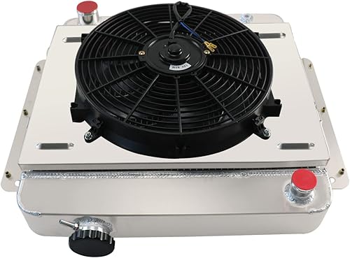 Miniatura 3 de Radiador de aluminio de 3 filas+ventilador de cubierta + relé compatible con radiadores Chevrolet Chevy II Nova Base Nova SS V8 1962-1967 66 65