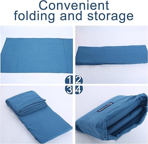 Miniatura 6 de Saco de dormir con forro transpirable para hotel, compacto, portátil, para viajes, camping, saco de dormir para adultos, ligero, doble mochilero